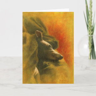 Slumbering Whippet Greetings Card Dankeskarte