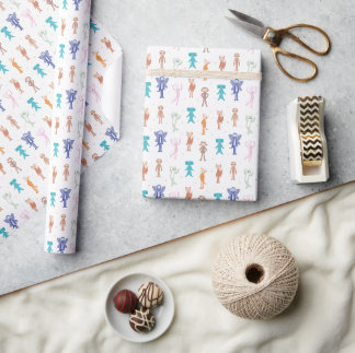 Slumberkins Charakter-Geburtstagsmuster Geschenkpapier