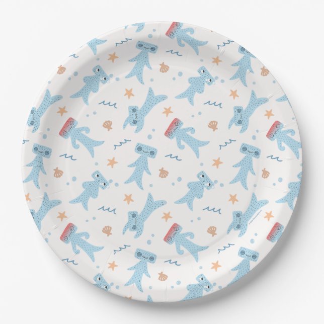 Slumberkins Hammerhead Birthday Pappteller (Vorderseite)