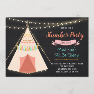 Slumzelt-Geburtstagsfeier Einladung