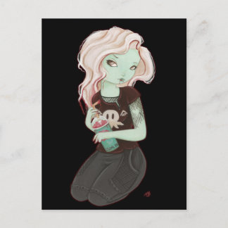 Slushieee - Zombie Goth Girl Postkarte