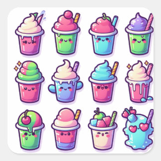 Slushies Quadratischer Aufkleber