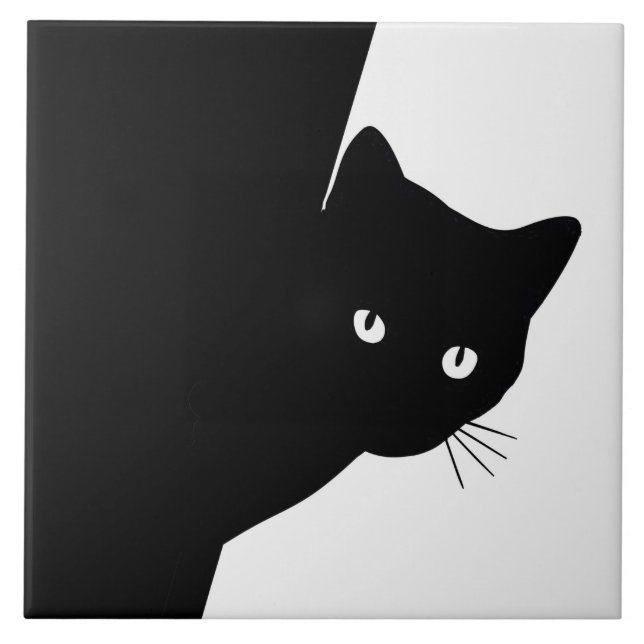 Sly Black Cat Fliese (Vorderseite)
