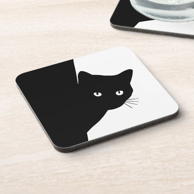 Sly Black Cat Getränkeuntersetzer (Linke Seite)