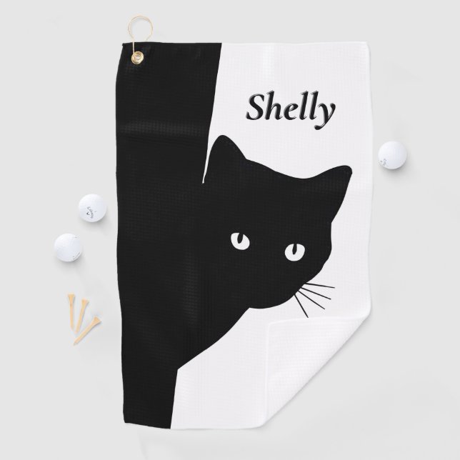 Sly Black Cat Golfhandtuch (Insitu)
