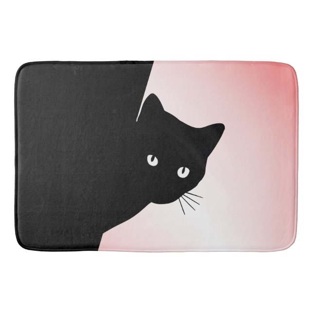 Sly Black Cat Pink Badematte (Vorderseite)