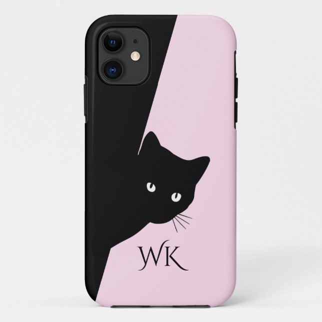Sly Black Cat Pink Case-Mate iPhone Hülle (Rückseite)