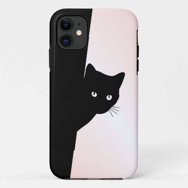 Sly Black Cat Pink Case-Mate iPhone Hülle (Rückseite)