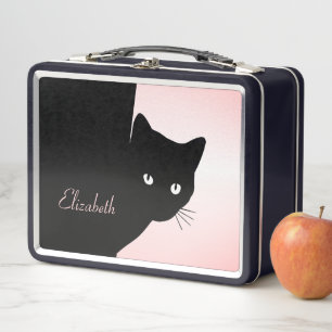 Sly Black Cat Pink Metall Brotdose