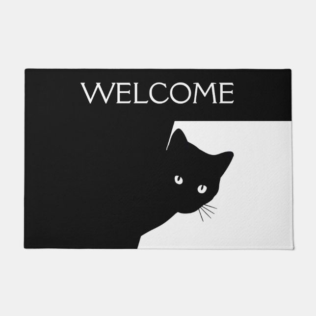 Sly Black Cat Welcome Fußmatte (Vorderseite)
