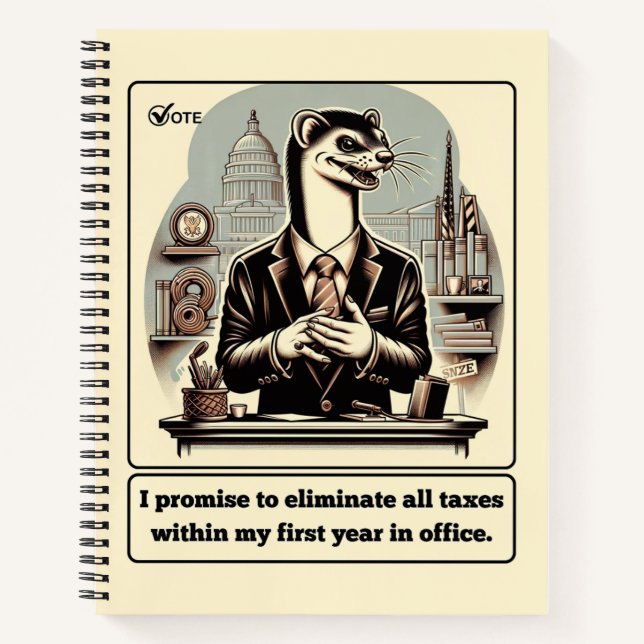Sly Deals: Der verrückte Weasel-Politiker Notizbuch (Vorderseite)
