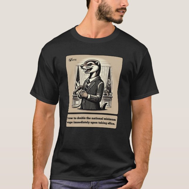 Sly Deals: Der verrückte Weasel-Politiker T-Shirt (Vorderseite)