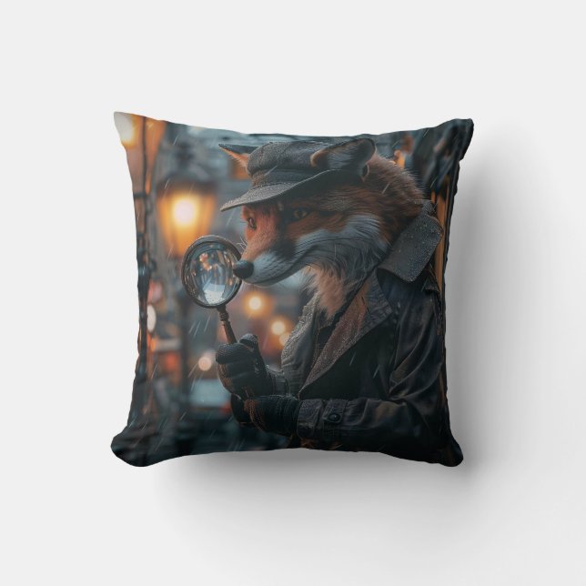 Sly fox Detektiv in noir Einstellung Kissen (Vorderseite)