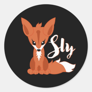 Sly Fox Runder Aufkleber