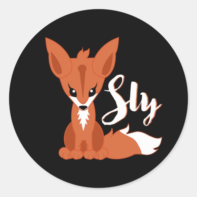 Sly Fox Runder Aufkleber (Vorderseite)