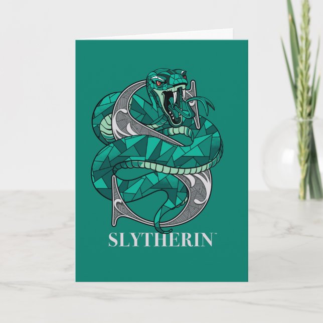 SLYTHERIN™ Crosshatched Emblem Karte (Vorderseite)