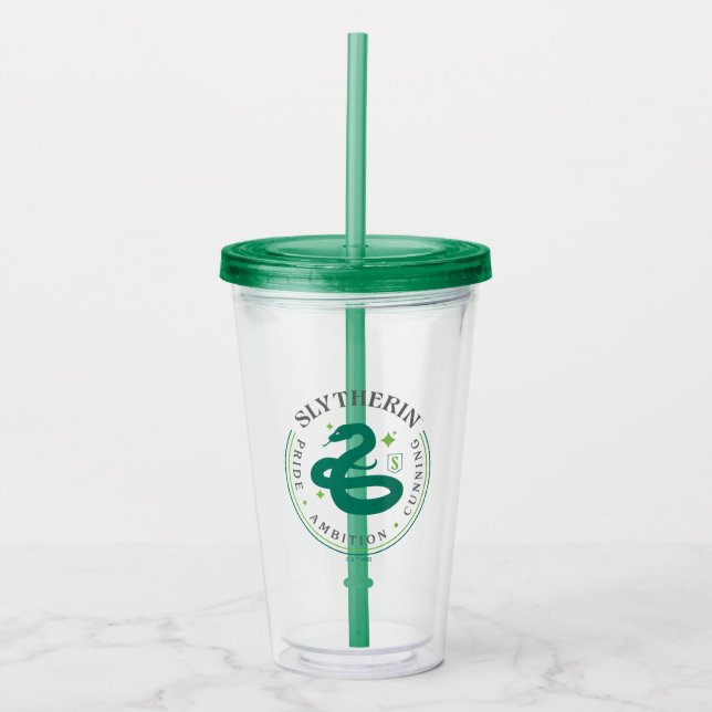 SLYTHERIN™ Green Snake House Pride Abzeichen Acryltrinkbecher (Vorderseite)