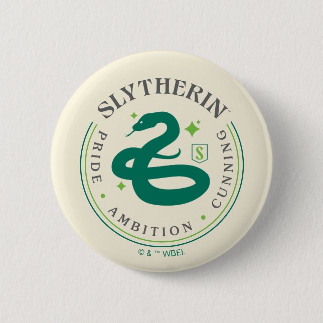 SLYTHERIN™ Green Snake House Pride Abzeichen Button (Vorderseite)
