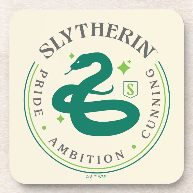 SLYTHERIN™ Green Snake House Pride Abzeichen Getränkeuntersetzer (Vorderseite)