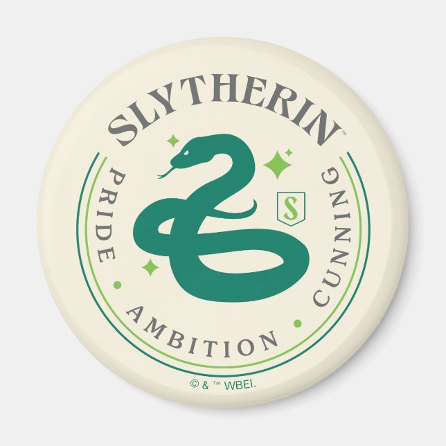 SLYTHERIN™ Green Snake House Pride Abzeichen Magnet (Vorne)