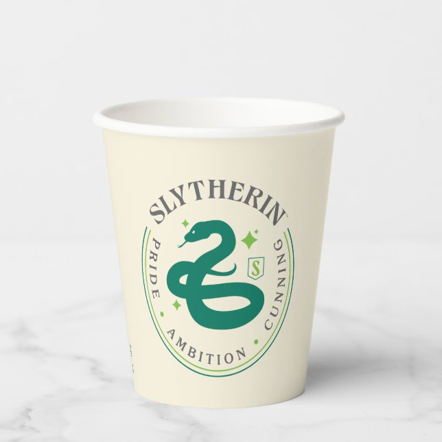 SLYTHERIN™ Green Snake House Pride Abzeichen Pappbecher (Vorderseite)