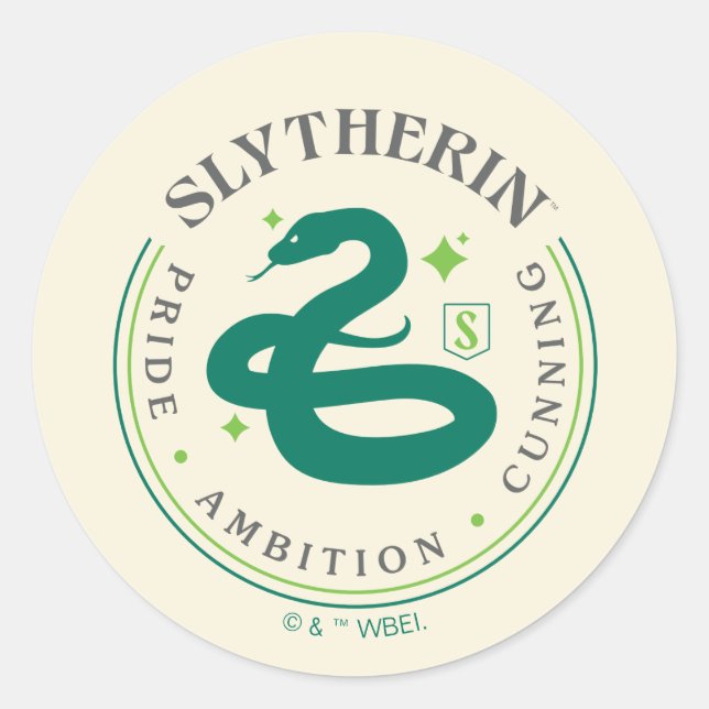 SLYTHERIN™ Green Snake House Pride Abzeichen Runder Aufkleber (Vorderseite)