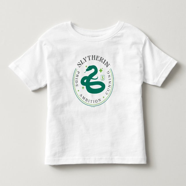 SLYTHERIN™ Green Snake House Pride Badge Kleinkind T-shirt (Vorderseite)