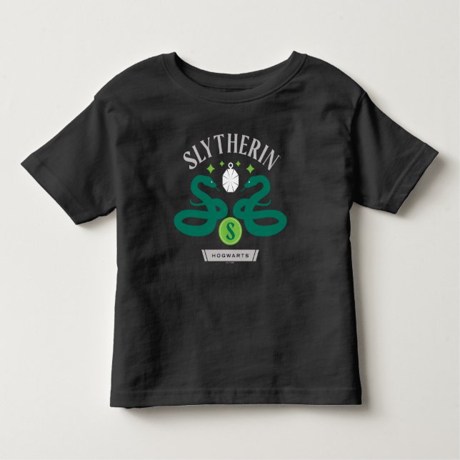 SLYTHERIN™ House Double Snake Locket Graphic Kleinkind T-shirt (Vorderseite)