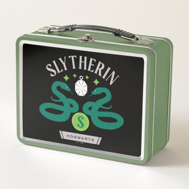 SLYTHERIN™ House Double Snake Locket Graphic Metall Brotdose (Vorderseite)