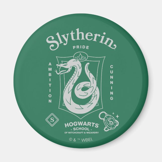 SLYTHERIN™ Pride Ambition Cunning Crest Magnet (Vorne)