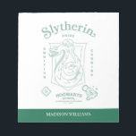 SLYTHERIN™ Pride Ambition Cunning Crest Notizblock<br><div class="desc">Show your house pride with this bold Slytherin™ crest design, honoring the ambition and cunning that define this iconic Hogwarts™ house. Featuring the striking serpent coiled within a classic shield, the artwork highlights Slytherin’s core traits — Ambition, Pride, and Cunning — in a clean, vintage-inspired layout. Rendered in signature house...</div>