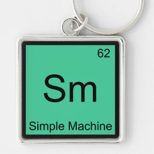 Sm - Einfache Maschine Chemie Element Symbol T-Shi Schlüsselanhänger