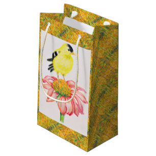Sm Gift Bag Goldfinch on Coneflower Kleine Geschenktüte