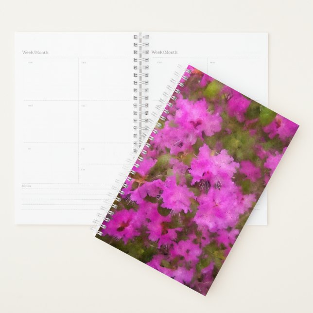 Sm Planner Purple Aquarelle Rhododendron (Devant avec enveloppe)