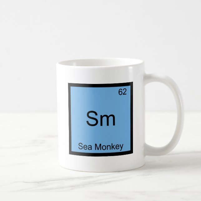 Sm - Sea Monkey Funny Chemistry Element Symbol T-S Kaffeetasse (Rechts)