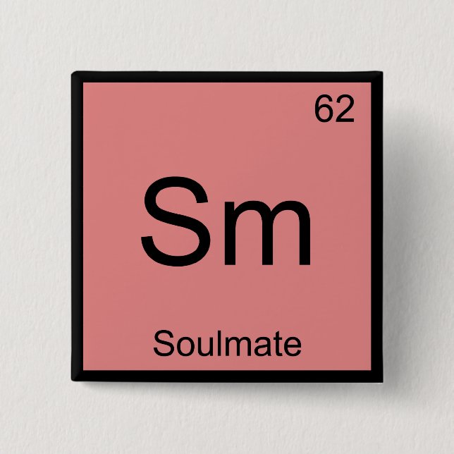 Sm - Seelenverwandtes Funny Chemistry Element Symb Button (Vorderseite)