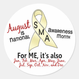 SMA Bewusstseins-Monats-August 2,1 Runder Aufkleber