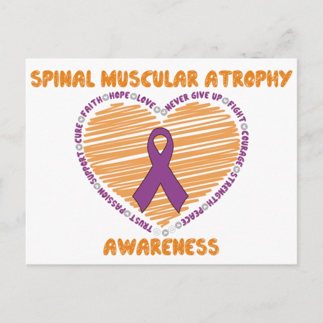 SMA Heart & Ribbon Postkarte (Vorderseite)