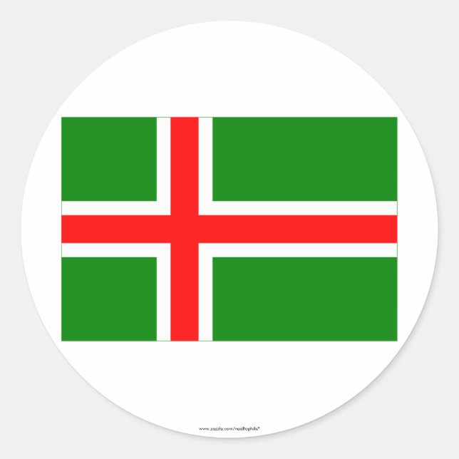 Småland flagge (inoffiziell) runder aufkleber (Vorderseite)