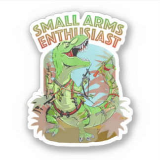 Small Arms Enthusiast Funny T-Rex Dinosaur Gun Aufkleber