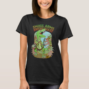 Small Arms Enthusiast Funny T-rex Dinosaur Gun T-Shirt