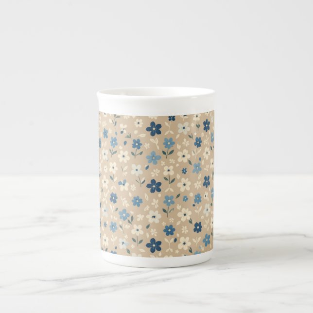 Small blue and white floral pattern prozellantasse (Vorderseite)