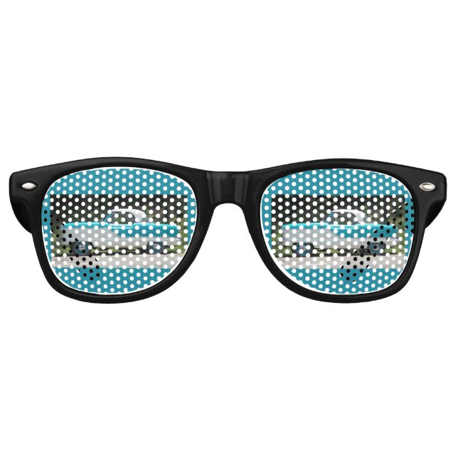 Small Blue Metropolis Nash niedlicher Klassiker Partybrille (Vorderseite)