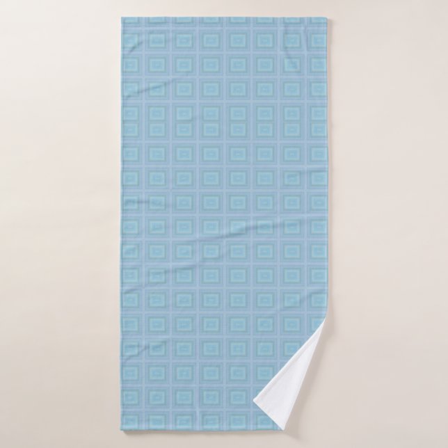 Small blue squares. (Serviette de bain)
