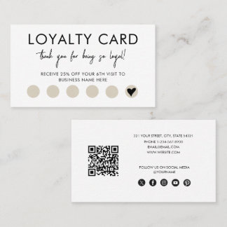 Small Business QR Code Loyalty Reward Discount Visitenkarte