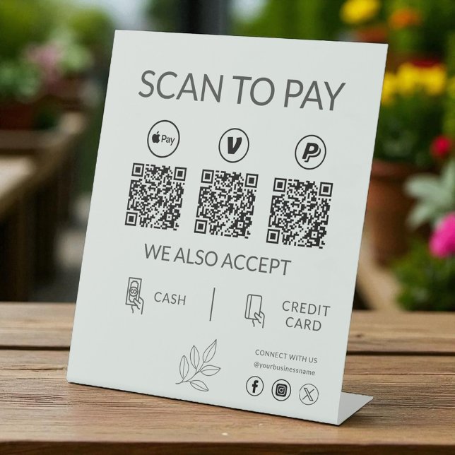 Small Business QR Code Payment - Scan to Pay Sockelschild (Von Creator hochgeladen)