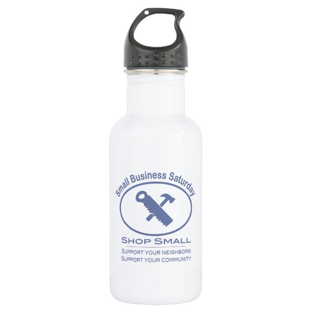 Small Business Samstag - Hardware blau Edelstahlflasche (Vorderseite)