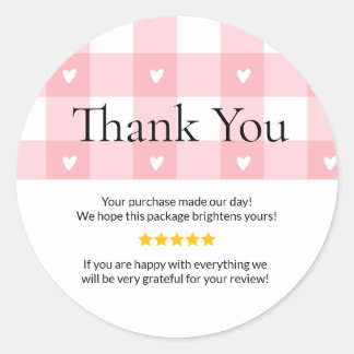 Small Business Thank You Card | Handmade Style Yel Runder Aufkleber