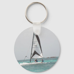 Small Catamaran Sailboat Keychain Schlüsselanhänger
