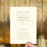 Small Celebration of Big Love, Elegant Minimalist  Einladung<br><div class="desc">Celebrate your love story with this elegant minimalist wedding invitation, designed with a refined serif font paired with delicate handwritten script. Perfect for couples who love modern romance, soft neutrals, and timeless typography. This invitation is ideal for intimate weddings, backyard celebrations, garden ceremonies, or modern elopements. The clean layout and...</div>